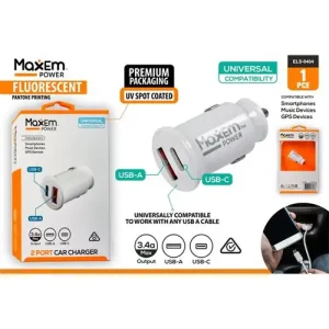 1pce Duel USB-C and USB-A 3.4A Car Charger