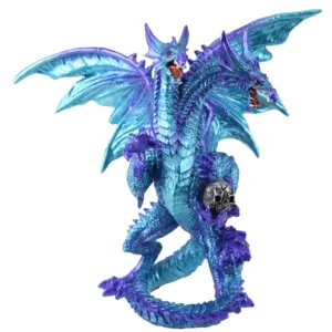 21cm Electric Blue Twin Head Dragon