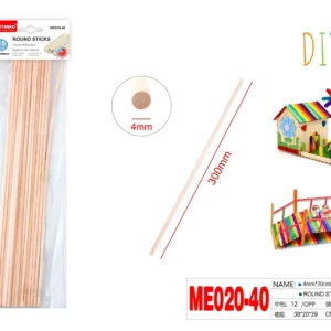 4mmx30cm Craft Wooden Round Stick 15pcs