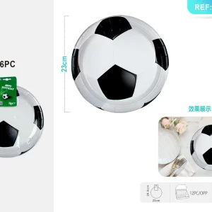 9-inch football series paper plate 6pcs