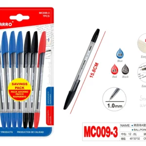BALLPOINT BIRO 4 Blue 2 Black 1 Red 7pcs
