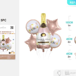 Champagne rose gold foil balloon 5pcs set