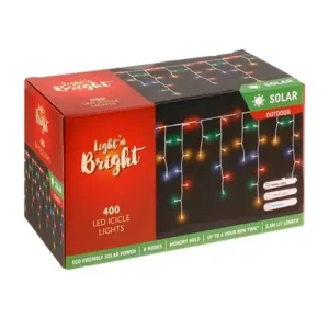 Christmas Lights Icicle Multicolour 8F Solar Pk400