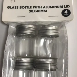 Craft Glass Bottle with Aluminum Lid 30x40mm