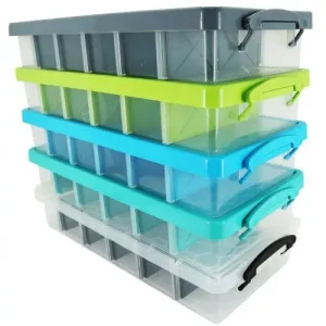 Divided 6 Compartment Mini Organiser Storage Box 10.5Ltr