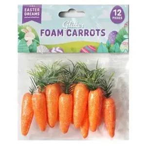 Easter Glitter Foam Carrots