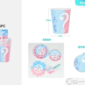 Gender Reveal Paper Cups 6pcs