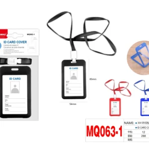 ID Card Lanyard Red Blue Black
