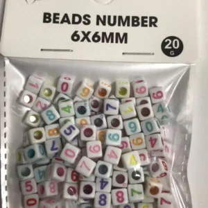 SQUARE NUMBER BEADS 6x6MM