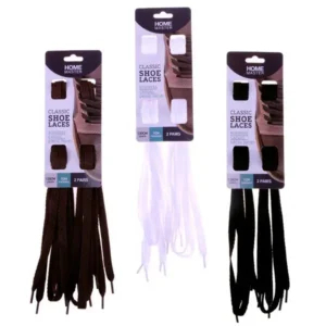 Shoe Laces Coloured 2 Pair (120cm) Brown, Black & White