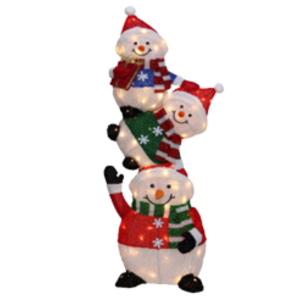 Christmas 3D LED Lights Stack Snowman Decoration