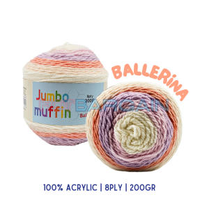 1pce Jumbo Muffin Yarn - Ballerina 8ply 200g