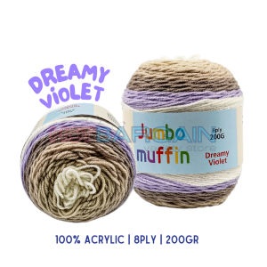 1pce Jumbo Muffin Yarn - Dreamy Violet 8ply 200g