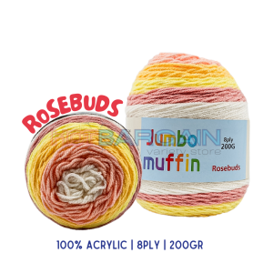 1pce Jumbo Muffin Yarn - Rosebuds 8ply 200g