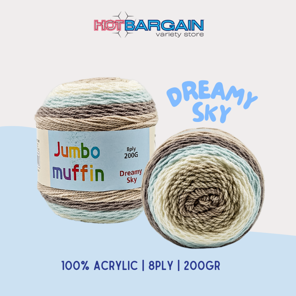 dreamy sky jumbo muffin yarn