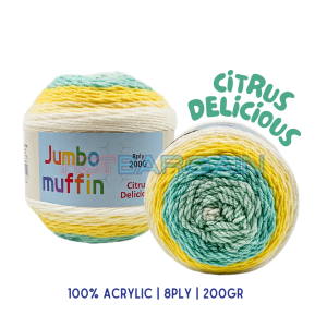 1pce Jumbo Muffin Yarn - Citrus Delicious 8ply 200g