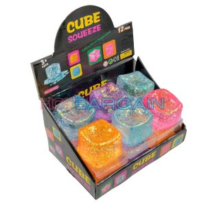 glitter ice cube squishy toy